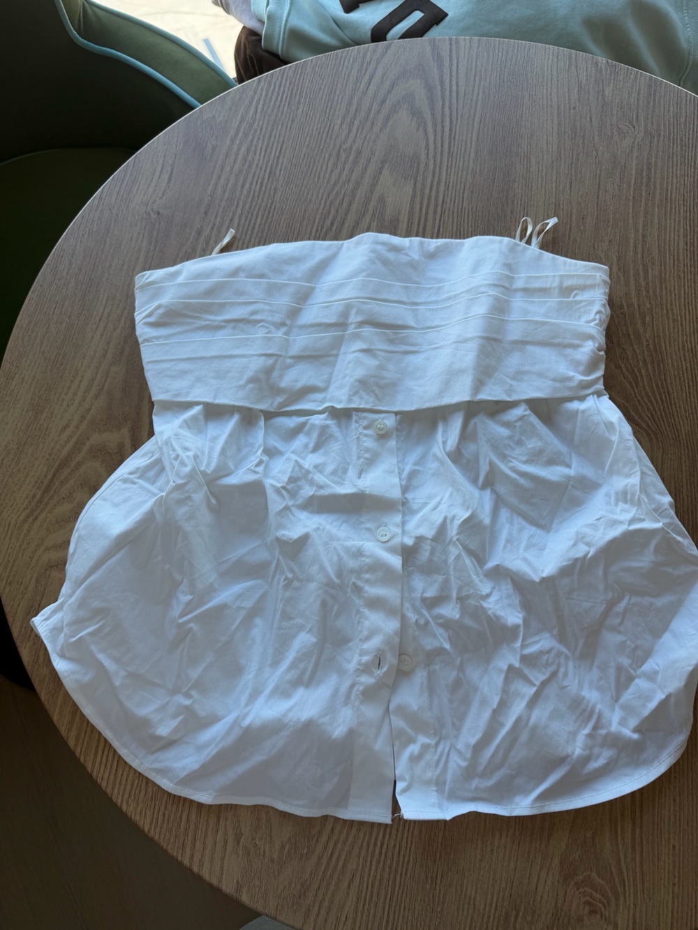 Zara White A-Line Button-Front top